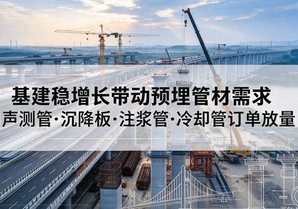 建始基建稳增长带动预埋监测管材需求，声测管、沉降板、注浆管订单持续放量